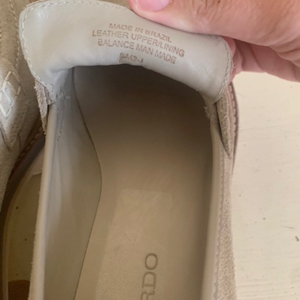 Bernardo Heels | Bernardo SA42J Selma Suede Leather Beige Stacked Block 1.75” He - Picture 7 of 9